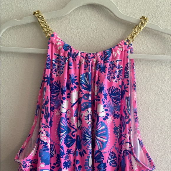 Lilly Pulitzer Bowen Halter Top Tank Havana Pink Turtle Tidepool Women’s XL - Picture 3 of 8